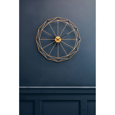 Genova Geometric Gold Metal Wall Clock