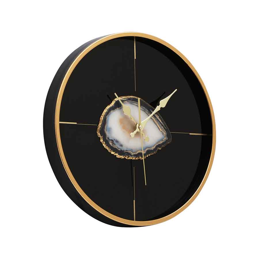 Celina Black And Gold Round Wall Clock