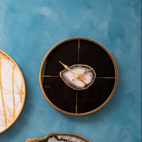 Celina Black And Gold Round Wall Clock