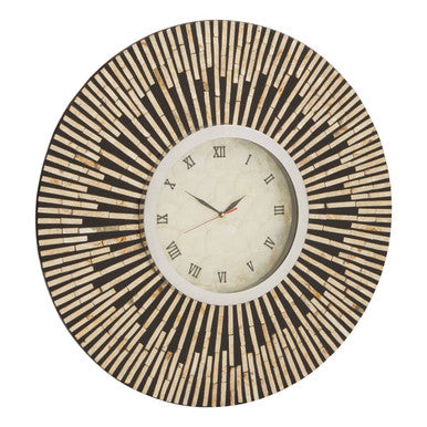 Palu Black and Natural Shell Wall Clock - Image 3