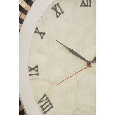 Palu Black and Natural Shell Wall Clock