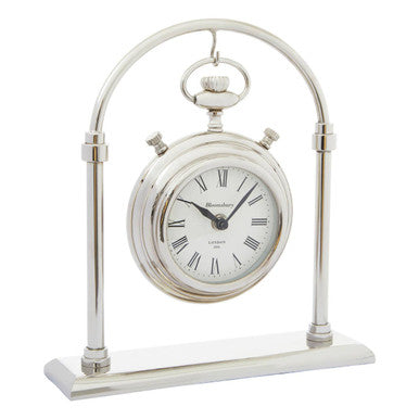 Hampstead Small Silver And Antique Brass Mantel Clock - Image 2