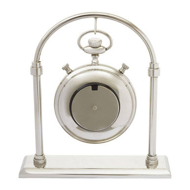 Hampstead Small Silver And Antique Brass Mantel Clock - Image 4