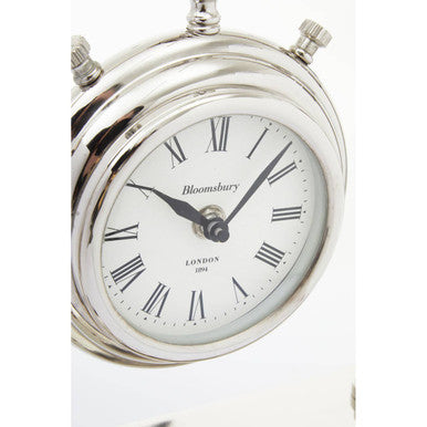 Hampstead Small Silver And Antique Brass Mantel Clock - Image 7