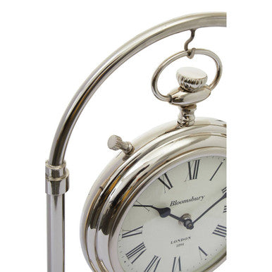 Hampstead Large Silver And Antique Brass Mantel Clock