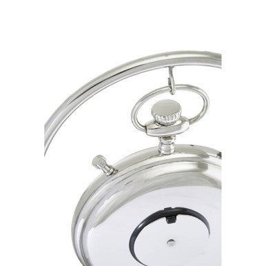 Hampstead Large Silver And Antique Brass Mantel Clock