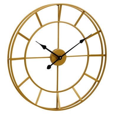 Kent Large Gold Finish Metal Wall Clock