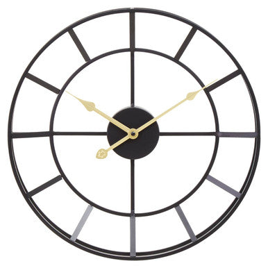 Kent Small Black Finish Metal Wall Clock