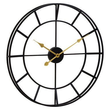 Kent Large Black Finish Metal Wall Clock