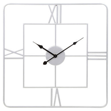 Kent Large Silver Finish Square Wall Clock