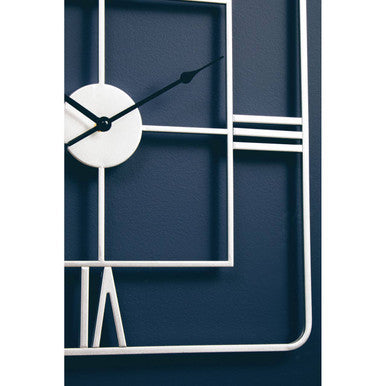 Kent Large Silver Finish Square Wall Clock