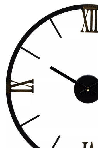 Kent Round Black Metal Wall Clock