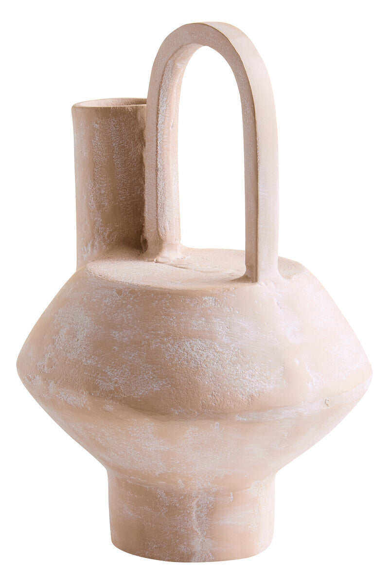 Densita Small Textured Beige Whitewash Vase - Image 2