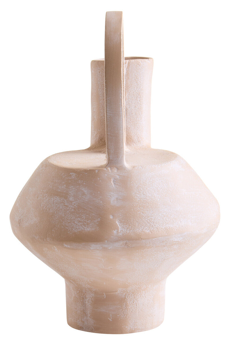 Densita Small Textured Beige Whitewash Vase - Image 3