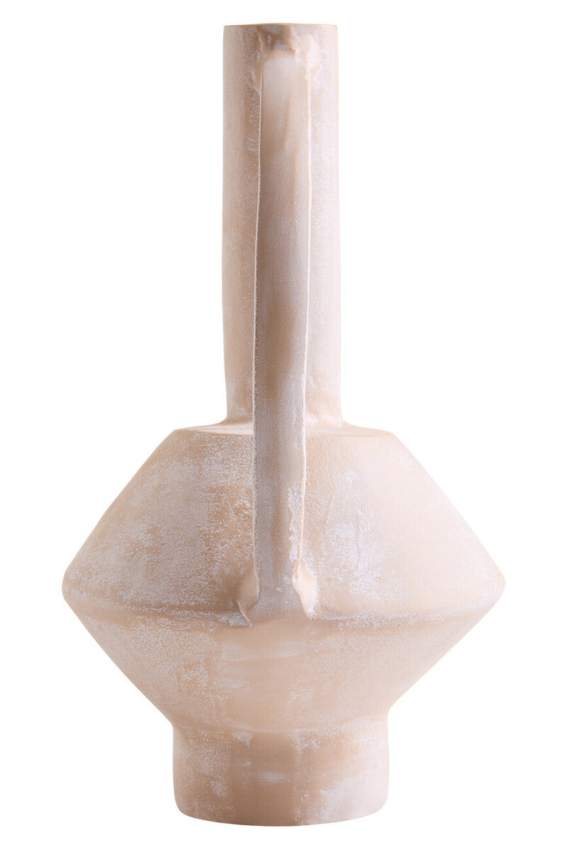 Densita Large Textured Beige Whitewash Vase - Image 4