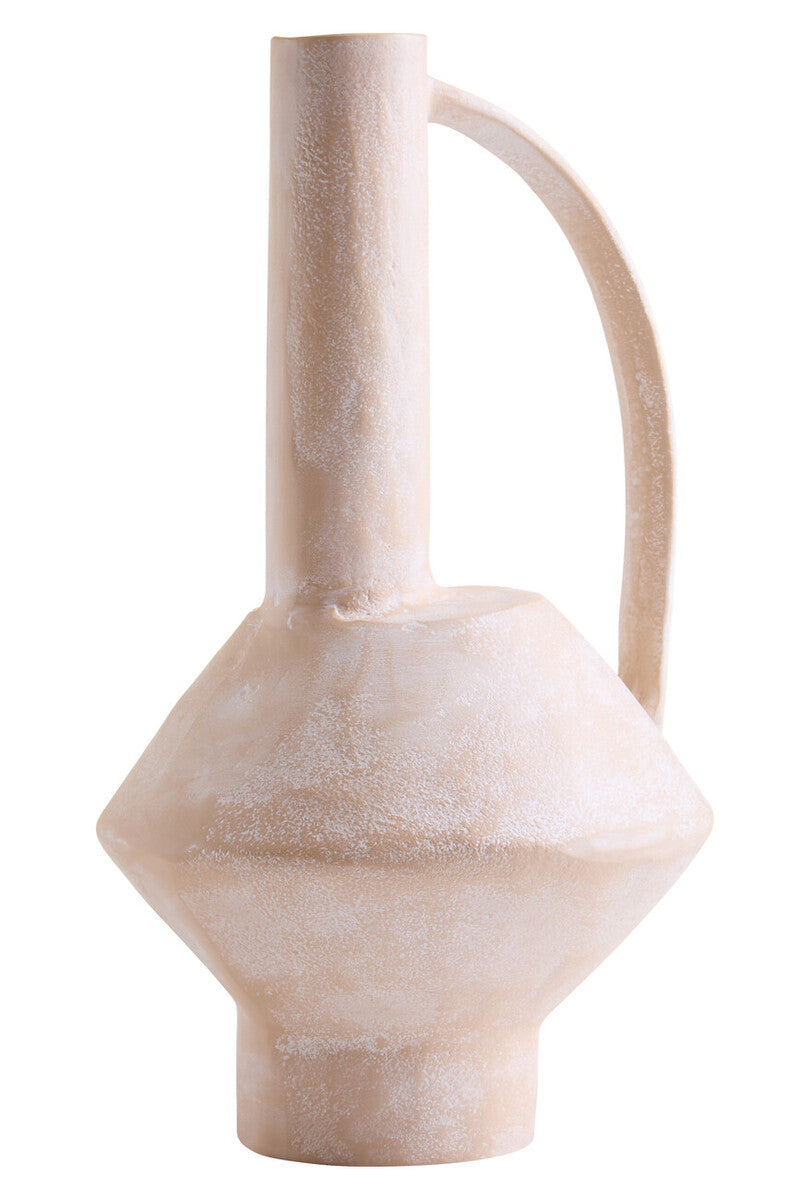 Densita Large Textured Beige Whitewash Vase - Image 5