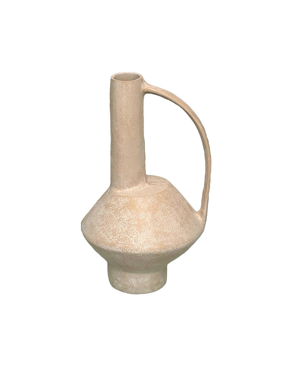 Densita Large Textured Beige Whitewash Vase - Image 2