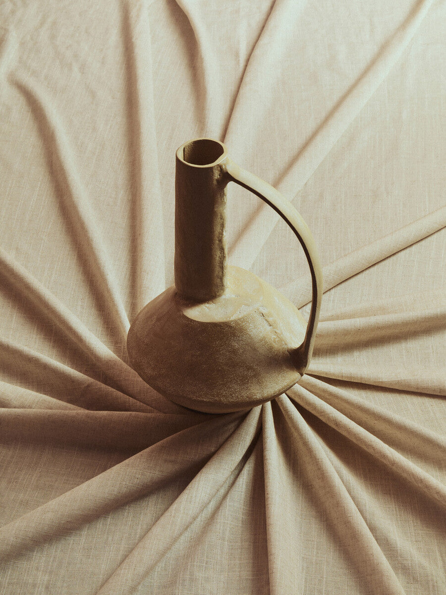 Densita Large Textured Beige Whitewash Vase