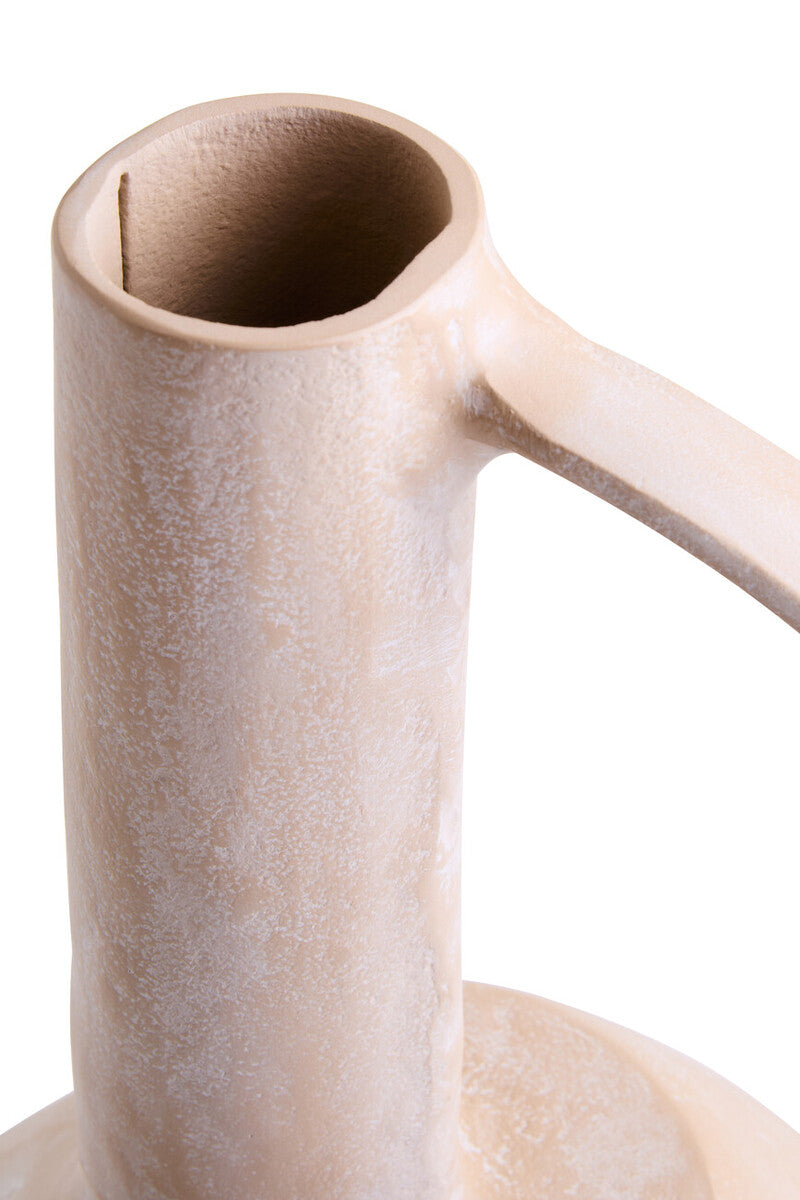 Densita Large Textured Beige Whitewash Vase - Image 7