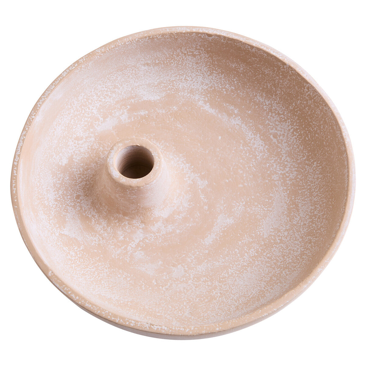 Densita Textured Beige Whitewash Candle Holder - Image 3