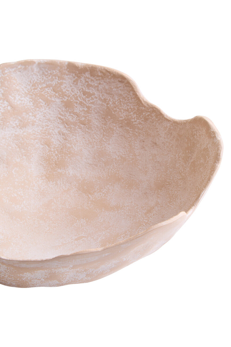 Densita Set of Two Textured Beige Whitewash Bowls - Image 6