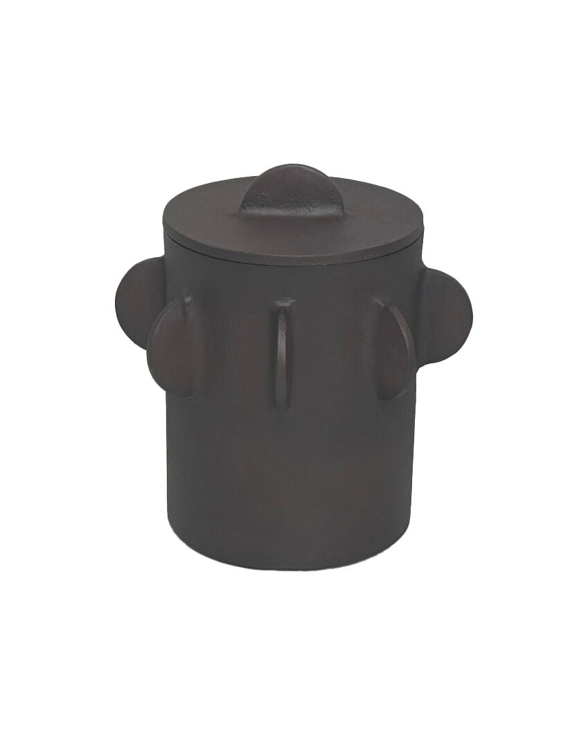 Prato Large Round Textured Brown Box - Image 1