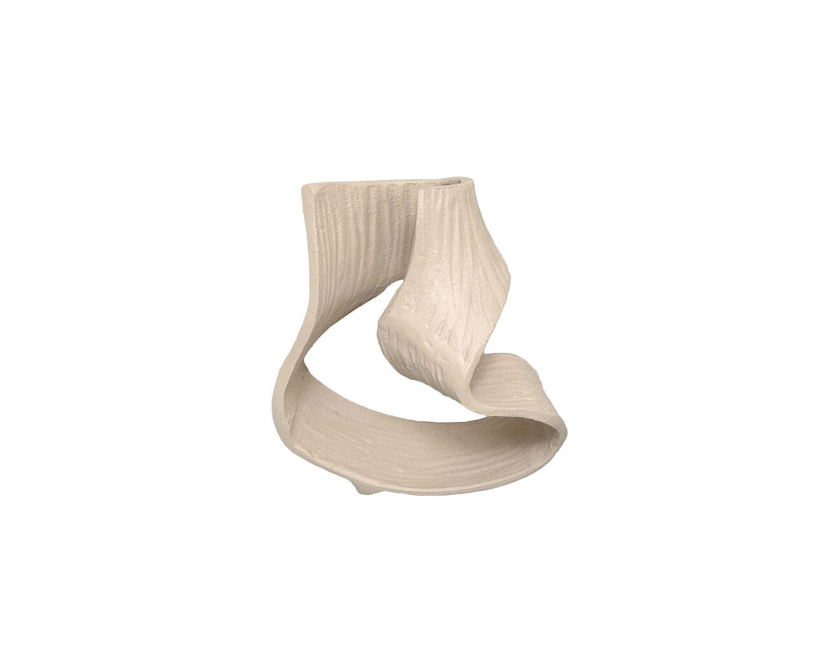 Prato Small Cream Abstract Swirl Sculpture - Image 6