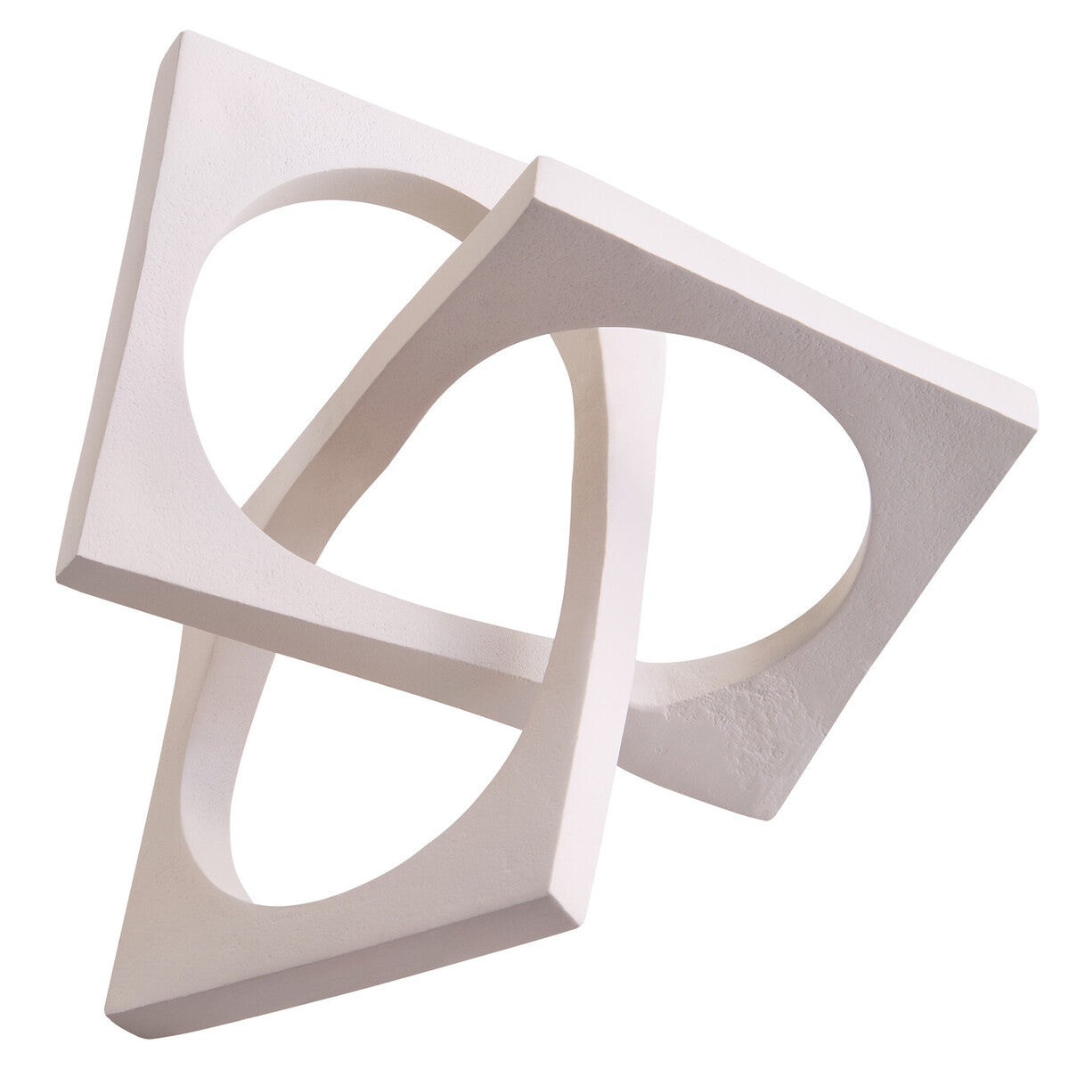 Prato Cream Finish Square Knot Sculpture - Image 1