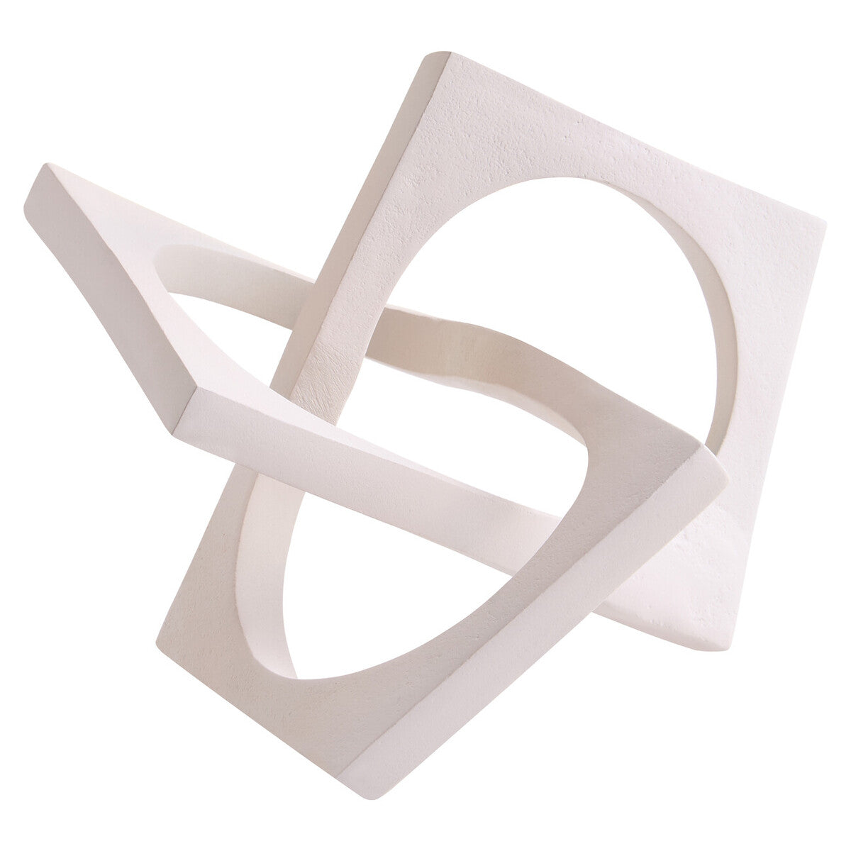 Prato Cream Finish Square Knot Sculpture - Image 2