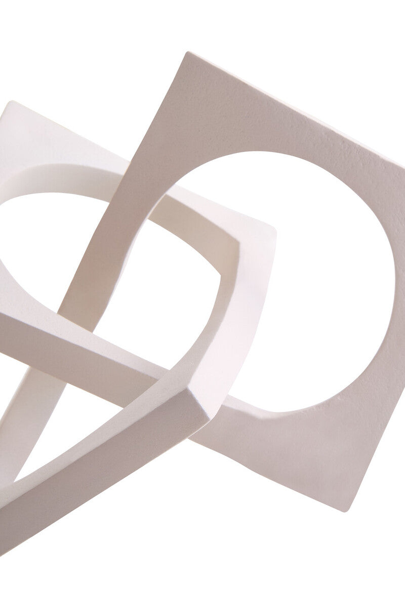 Prato Cream Finish Square Knot Sculpture