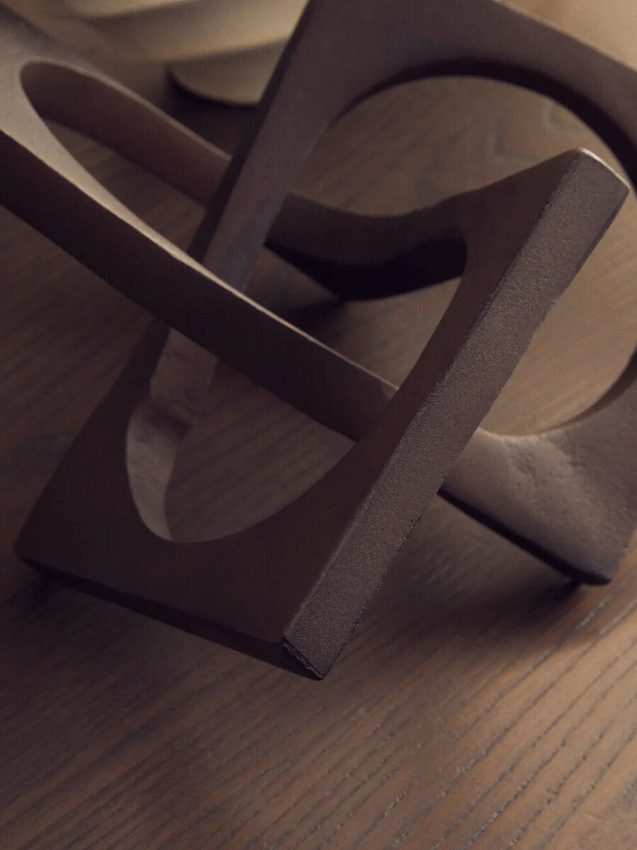 Prato Brown Finish Square Knot Sculpture