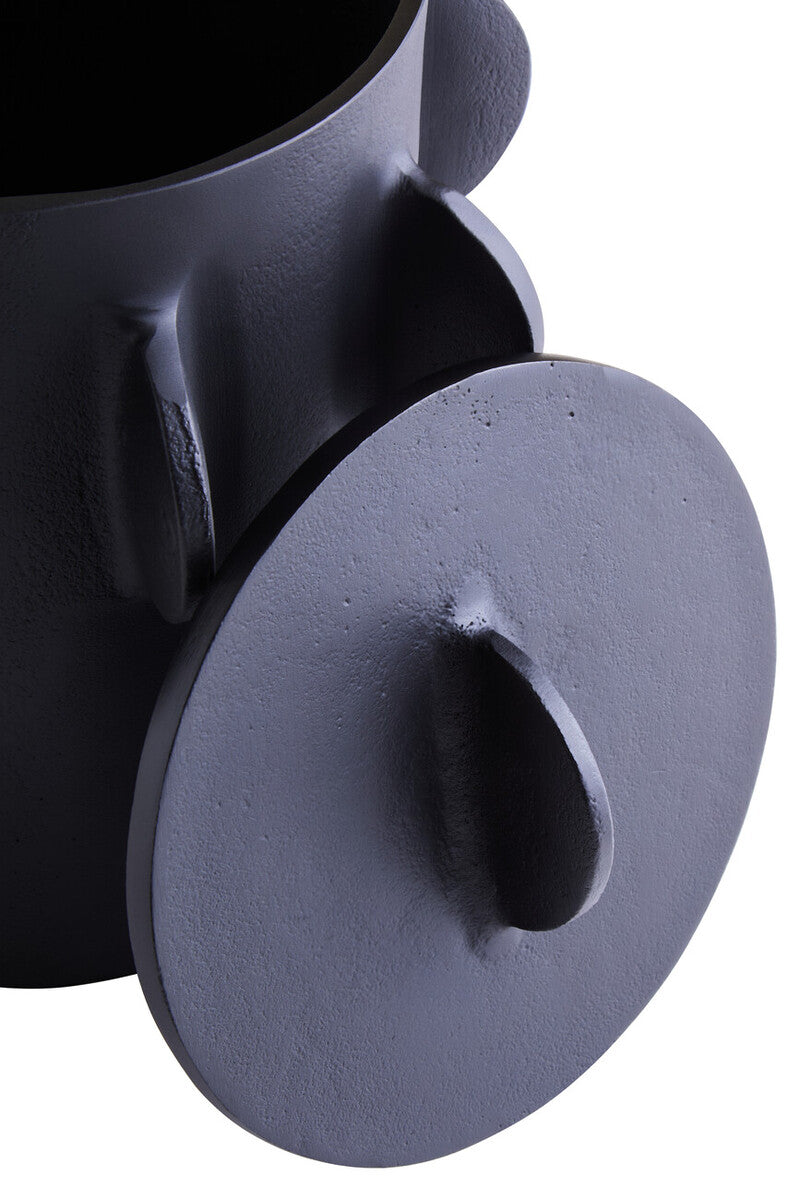 Prato Large Round Textured Black Box