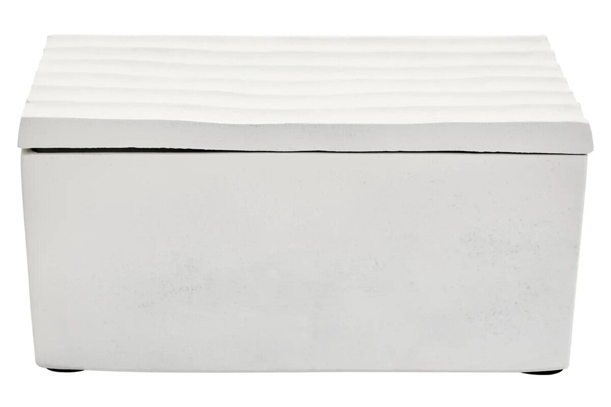 Mira Large Ivory Finish Rippled Box