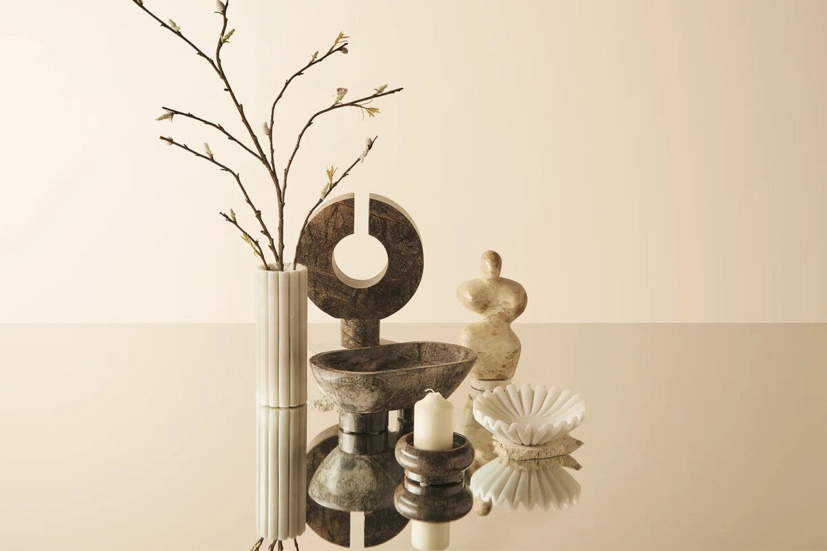 Santino Chocolate Marble Abstract Sculpture