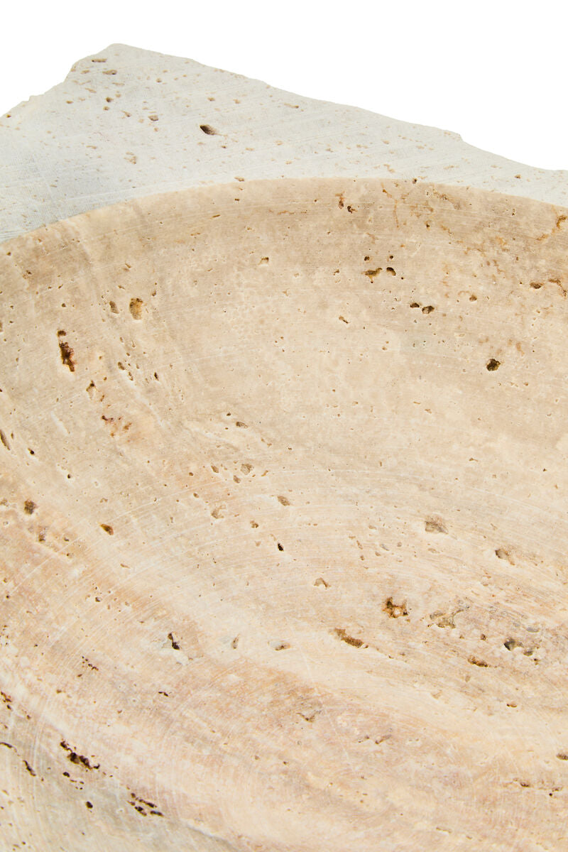 Tibor Travertine Rough Edge Square Bowl