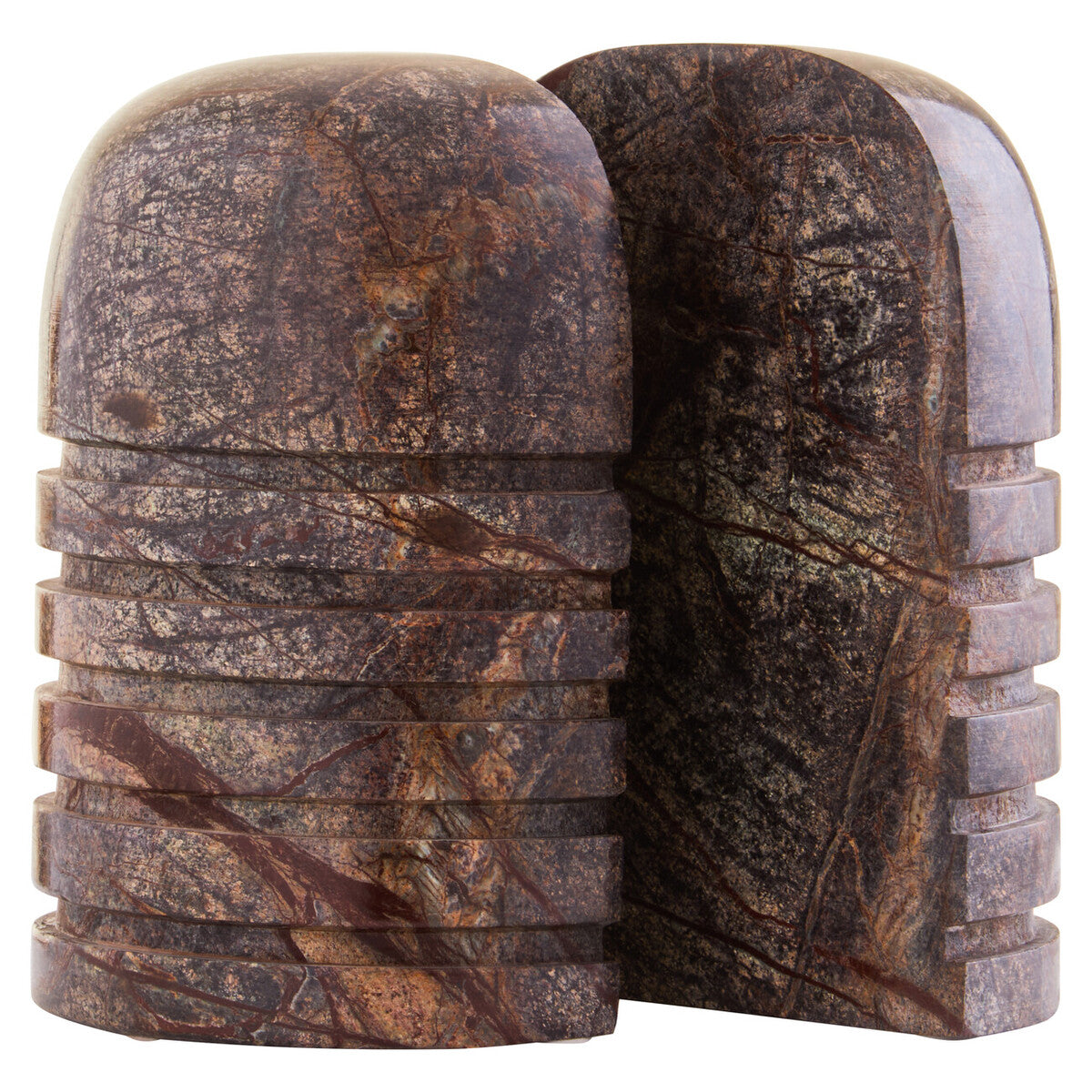 Santino Set of Two Chocolate Marble Bookends