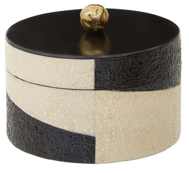 Ezra Large Black And White Trinket Box