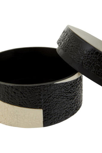 Ezra Small Black And White Trinket Box
