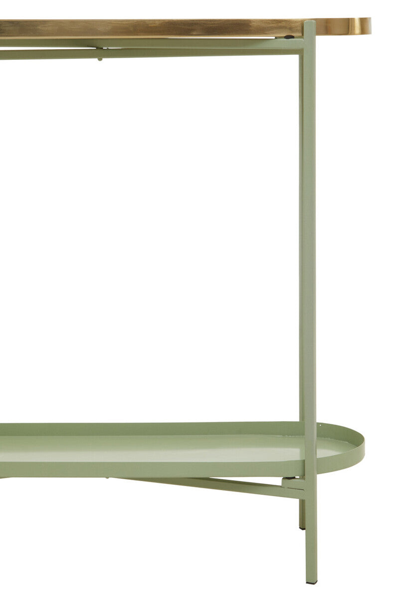 Sabia Green And Gold Iron Console Table