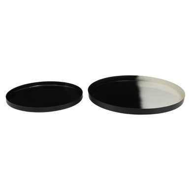 Ramus Set Of Two Black And White Ombre Trays