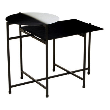 Ramus Two Tier Black And White Ombre Side Table - Image 4