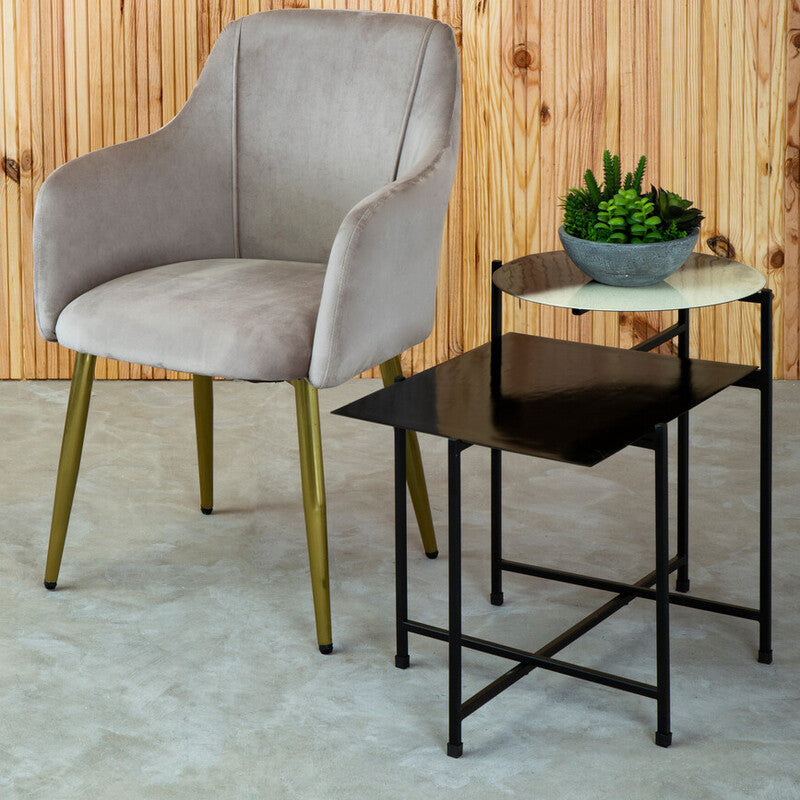 Ramus Two Tier Black And White Ombre Side Table - Image 3