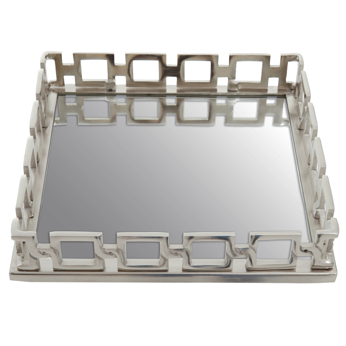 Rhoda Square Nickel Finish Mirror Tray - Image 4