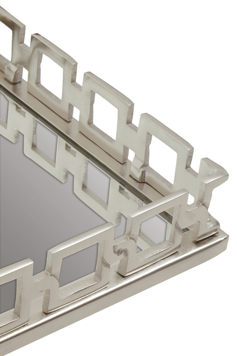 Rhoda Square Nickel Finish Mirror Tray - Image 5
