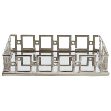 Rhoda Rectangle Nickle Finish Mirror Tray