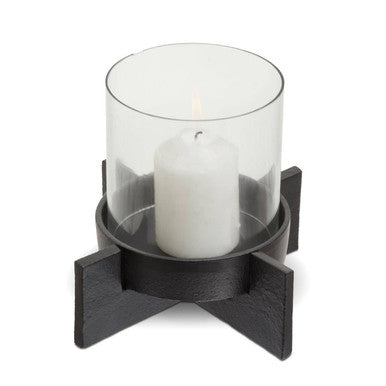 Hapax Small Matt Black Finish Candle Holder