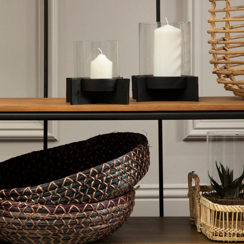 Hapax Large Matt Black Finish Candle Holder - Image 4