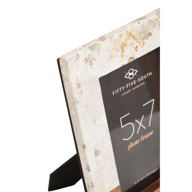 Olena Marble and Acacia Large Photo Frame