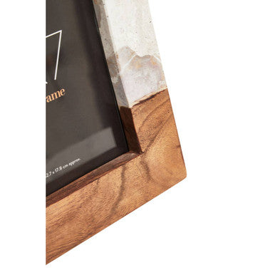 Olena Marble and Acacia 5In X 7In Large Photo Frame