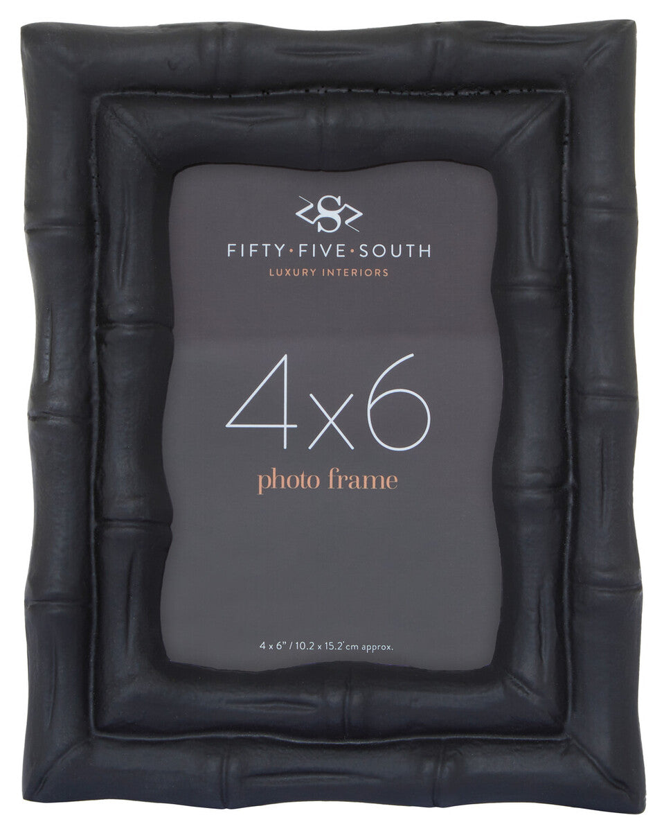 Black photo frame with Fifty-Five-South branding and size indication on a white background